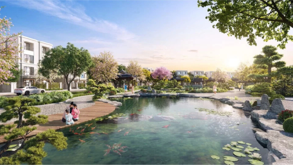 Hồ cá coi phân khu Đảo Vua Vinhomes Vũ yên