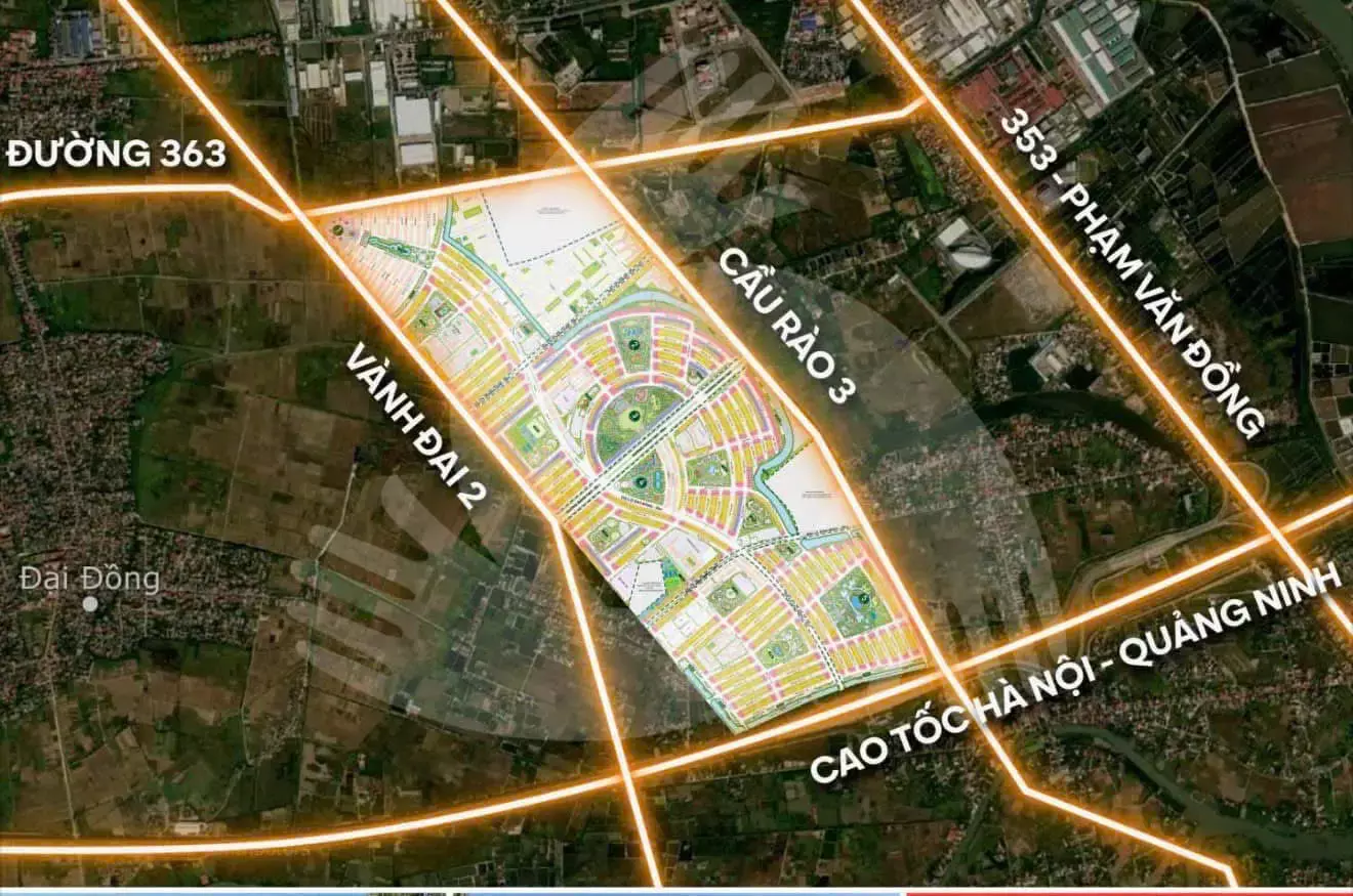 Bản đồ kết nối giao thông từ Vinhomes Golden City Dương Kinh đến các điểm quan trọng trong khu vực