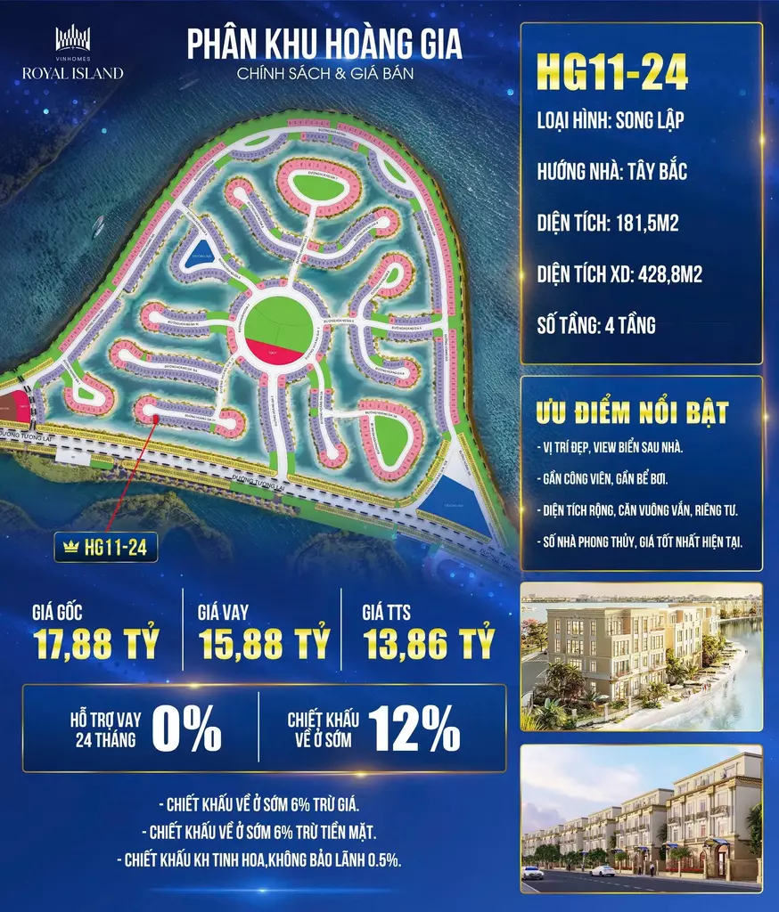 Bảng giá biệt thự đơn lập Vinhome Vũ Yên với các mẫu biệt thự khác nhau