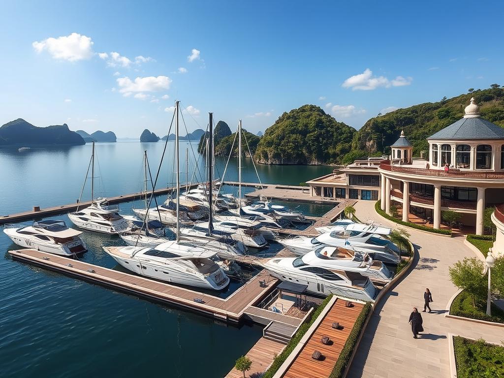 Bến du thuyền tại Vinhomes Hạ Long Xanh
