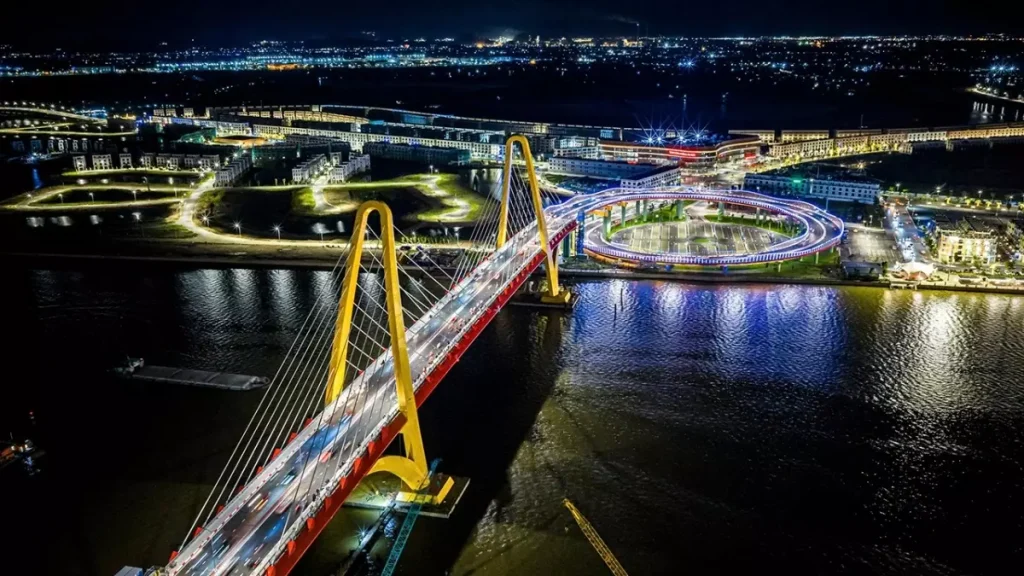 Cảnh quan đường phố và kết nối giao thông tại khu vực Vinhomes Golden City Dương Kinh