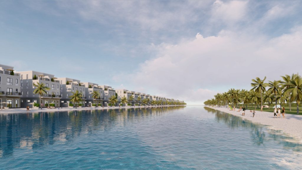 Cảnh quan sông nước bao quanh Phân khu Quý Tộc Vinhomes Vũ Yên