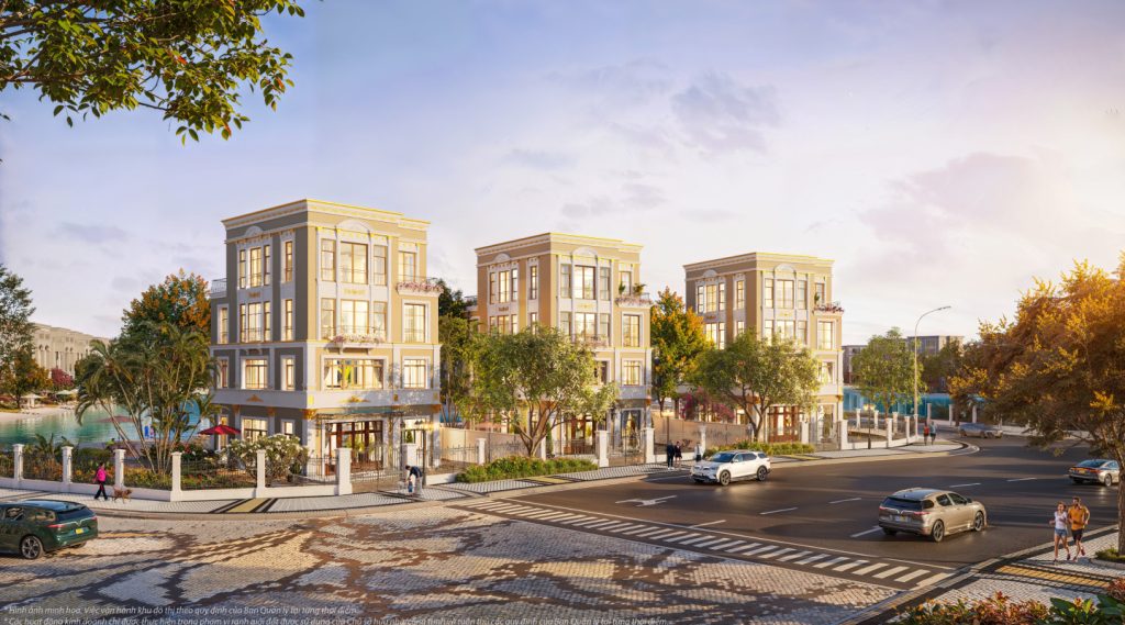 Chi tiết dát vàng 18k trên kiến trúc biệt thự tại Phân khu Hoàng Gia Vinhomes Vũ Yên Đảo Cọ Dubai