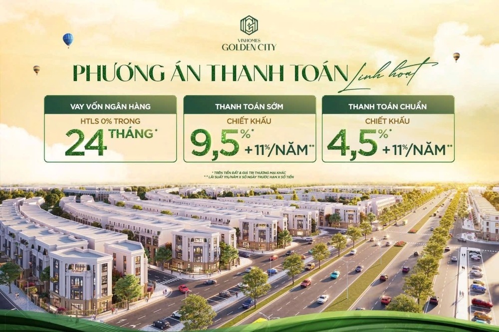 Chính sách bán hàng ưu đãi tại Vinhomes Golden City Dương Kinh