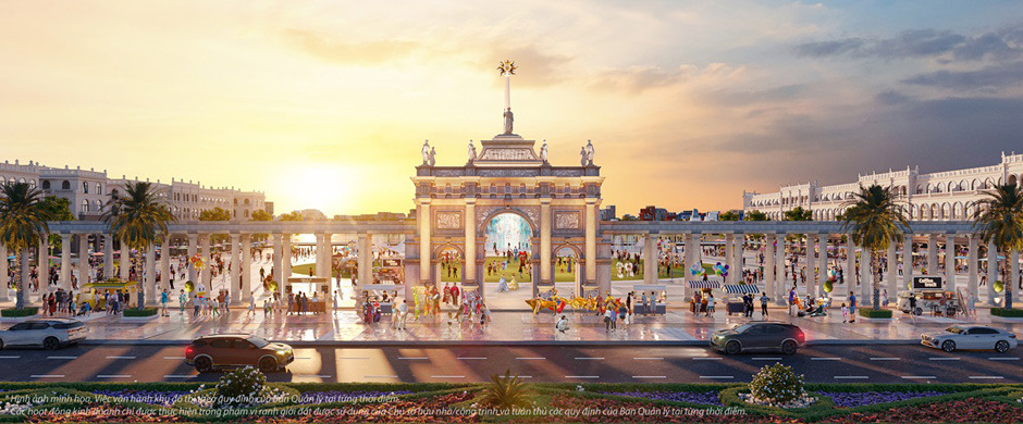 Cổng chào Golden Gate cao 30m tại Vinhomes Golden City Dương Kinh