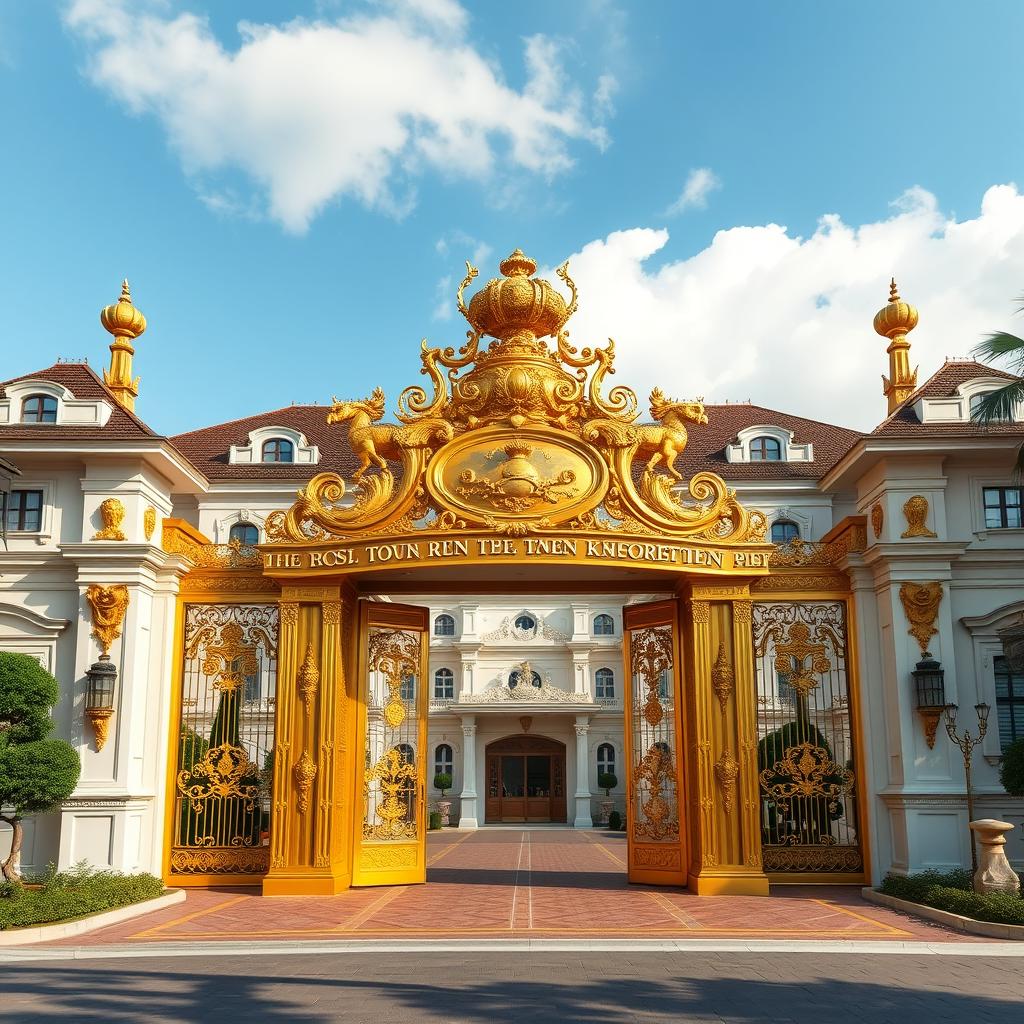 Cổng chào dát vàng 18k tại Phân khu Hoàng Gia