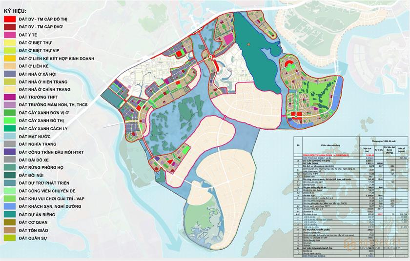 Mặt bằng tổng thể dự án Vinhomes Hạ Long Xanh với các phân khu chức năng