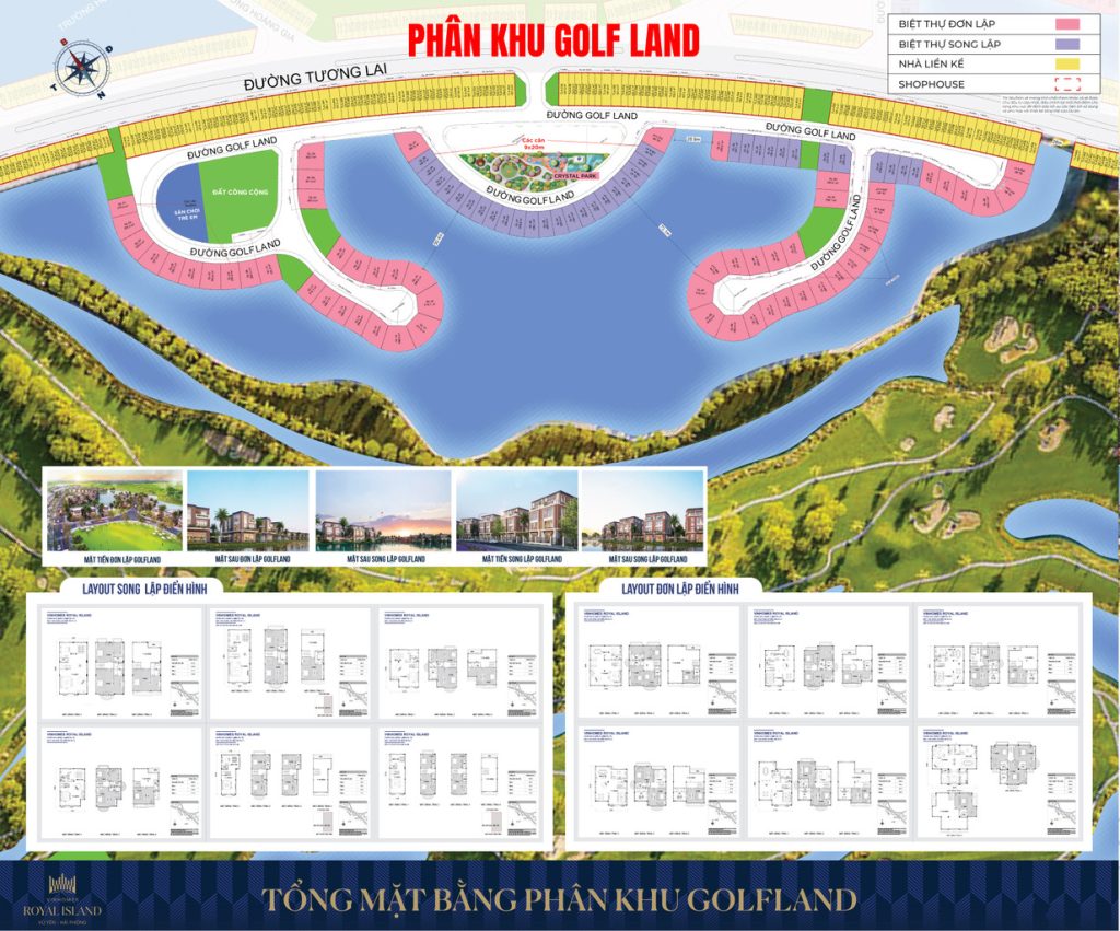 Mặt bằng tổng thể phân khu Golf Land Vinhomes Vũ Yên