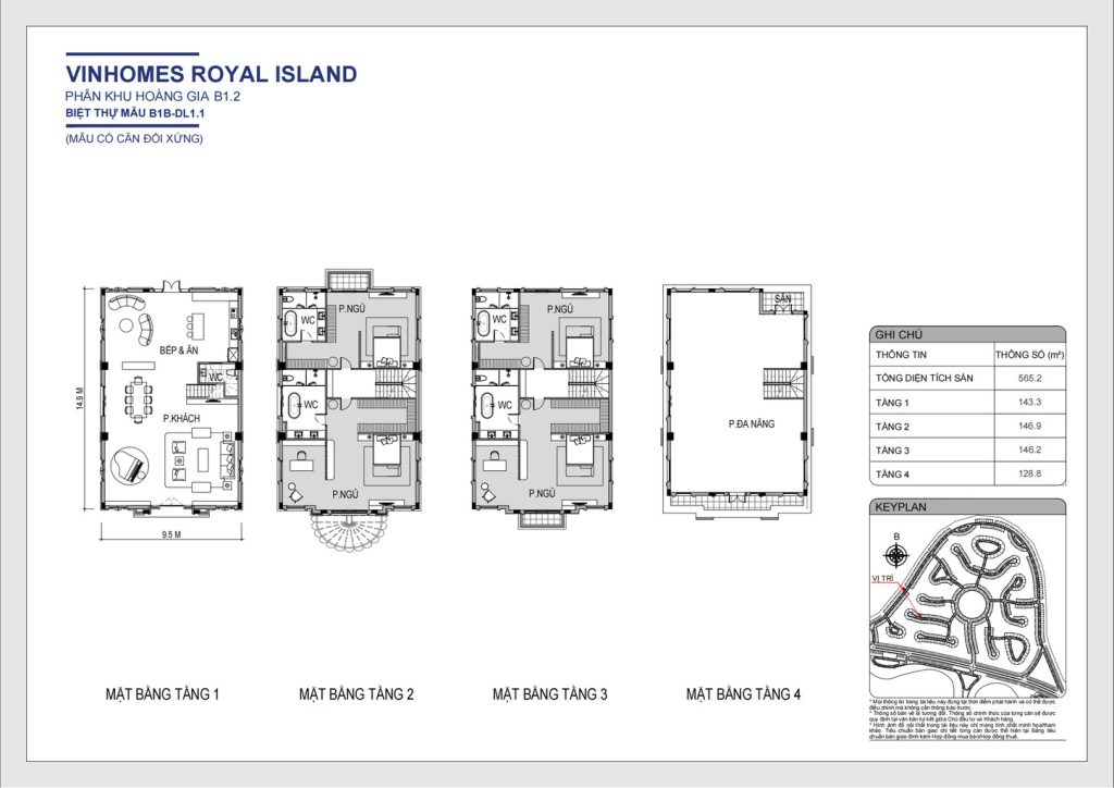 Mẫu thiết kế biệt thự đơn lập Vinhome Vũ Yên với các diện tích khác nhau