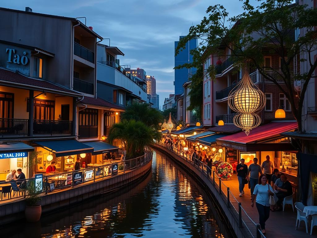 Phố đi bộ ven sông tại Phân khu Tài Lộc Vinhomes Royal Island