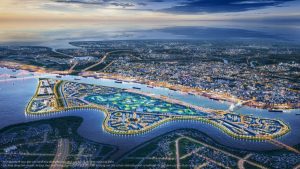 Phối cảnh tổng thể dự án Vinhomes Vũ Yên Hải Phòng với view toàn cảnh đảo Vũ Yên