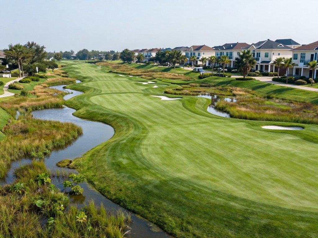 Sân golf địa hình đầm lầy tự nhiên tại phân khu Golf Land Vinhomes Vũ Yên