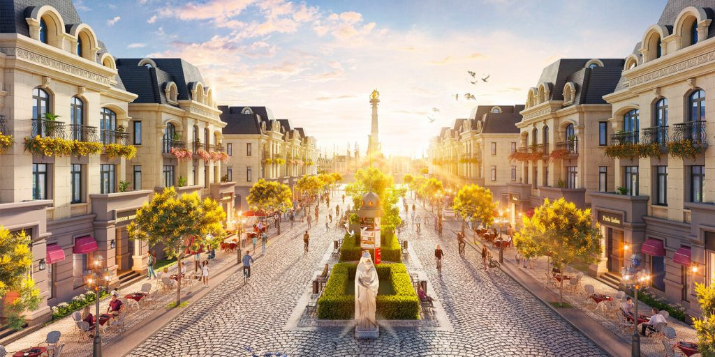 Tuyến phố ánh sáng Sunrise Avenue tại Vinhomes Golden City Dương Kinh