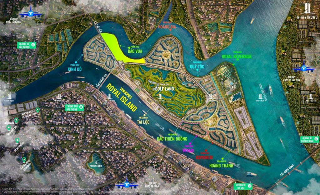 Mặt bằng phân khu Đảo Vua Vinhomes Vũ Yên