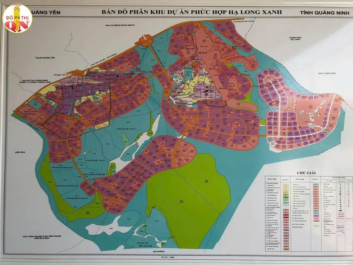 Mặt bằng tổng thể dự án Vinhomes Hạ Long Xanh với các phân khu chức năng được thể hiện rõ ràng