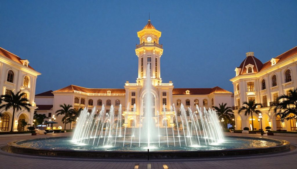 Quảng trường Châu Âu tại Vinhomes Vũ Yên Hải Phòng với tháp Mặt trời cao 45m